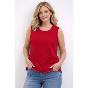 Nina Leonard sweater tank ladies size XL in red